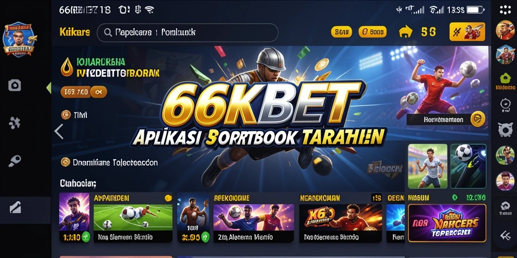 Tangkapan layar utama 66KBET menampilkan antarmuka sportsbook yang interaktif.