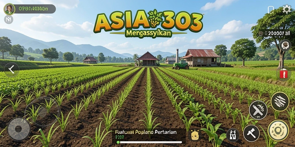 Screenshot ASIA303 menampilkan aktivitas bertani yang seru dan interaktif.