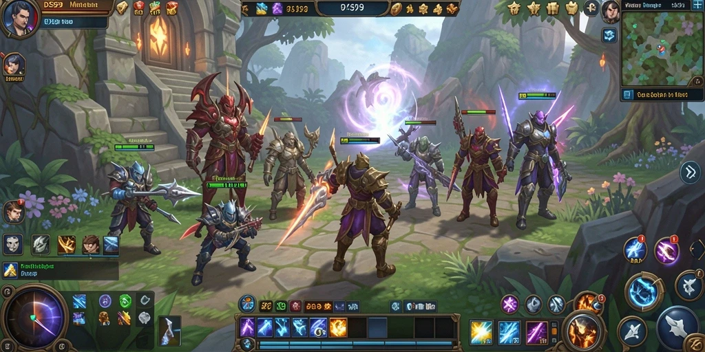 Screenshot gameplay DS99 yang menunjukkan pertarungan seru dalam dunia MMORPG.