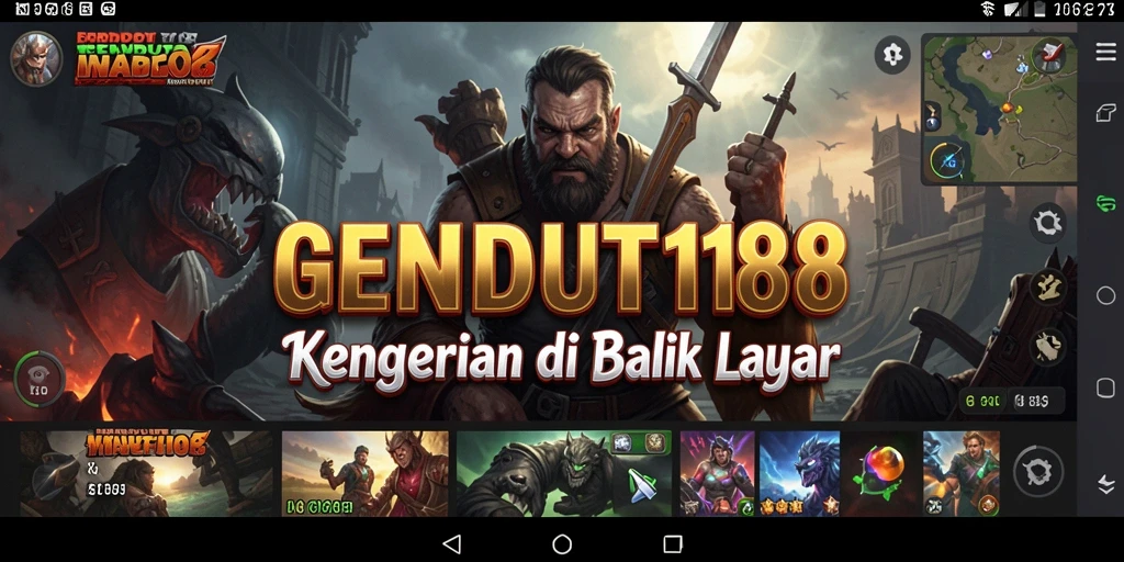 Tampilan gameplay GENDUT188 yang menakutkan dan penuh ketegangan.