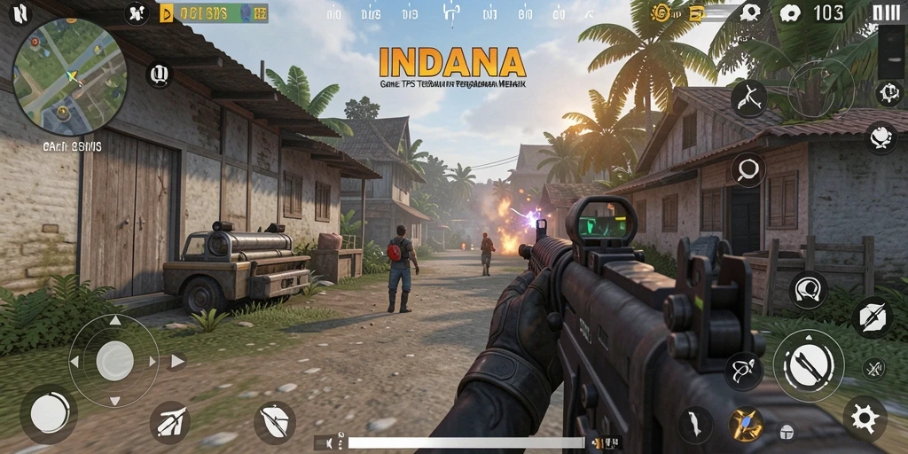 Tangkapan layar gameplay <strong>INDAAA</strong> menampilkan aksi seru dalam TPS.