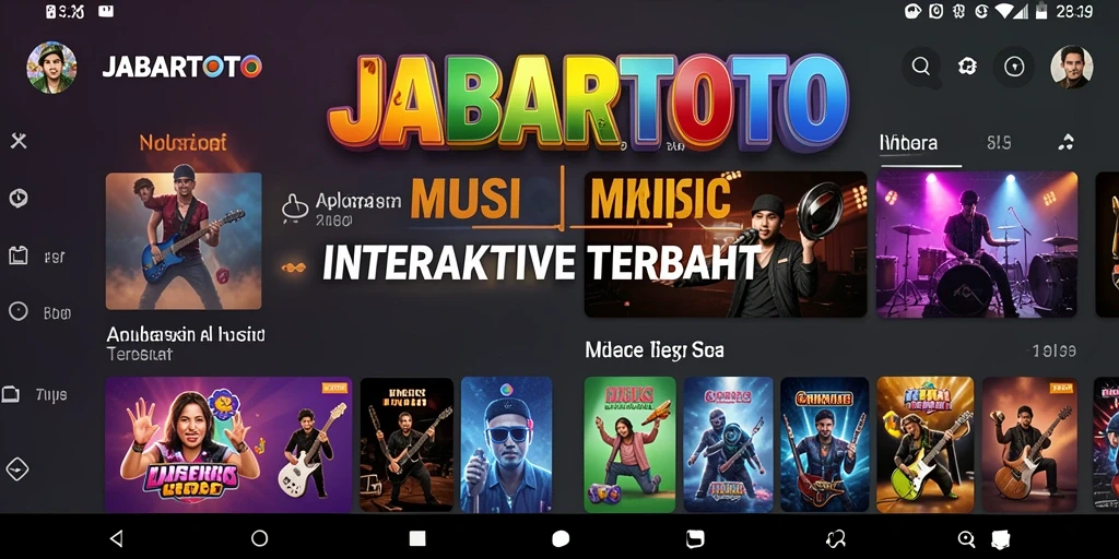 Screenshot tampilan gameplay JABARTOTO dengan antarmuka musik interaktif.