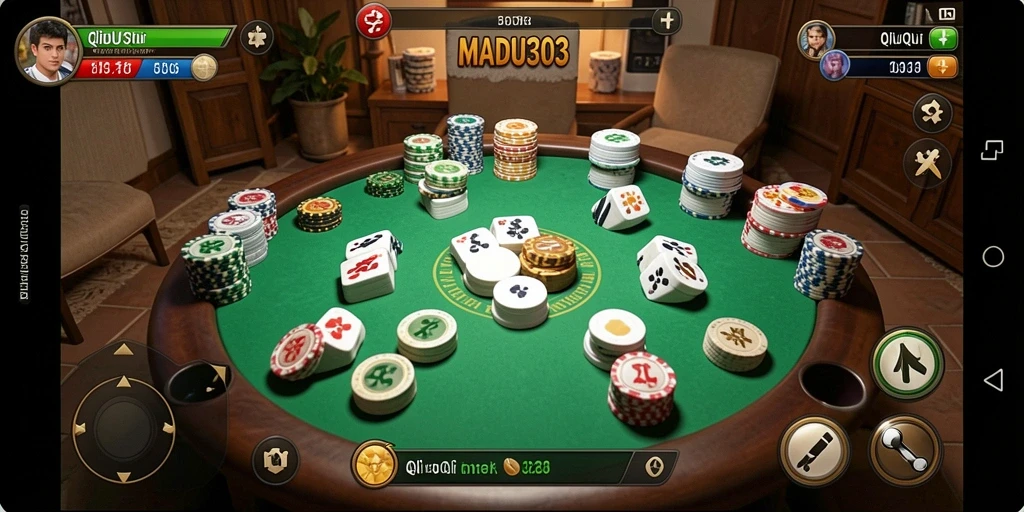 Tampilan utama gameplay QiuQiu yang mendebarkan di MADU303.
