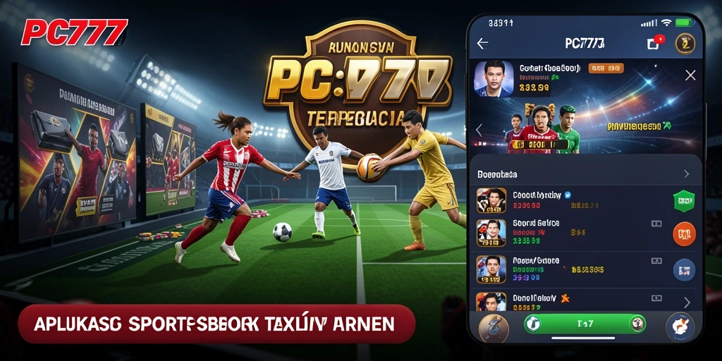 Screenshot menunjukan pengguna menikmati gameplay Sportsbook yang dinamis.