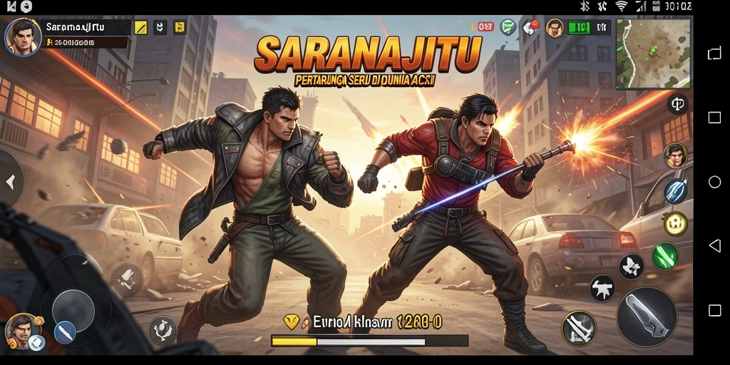 Tampilan menarik dari gameplay SARANAJITU yang penuh aksi.