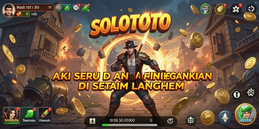 Gameplay menegangkan SOLOTOTO dengan karakter beraksi cepat dan seru.