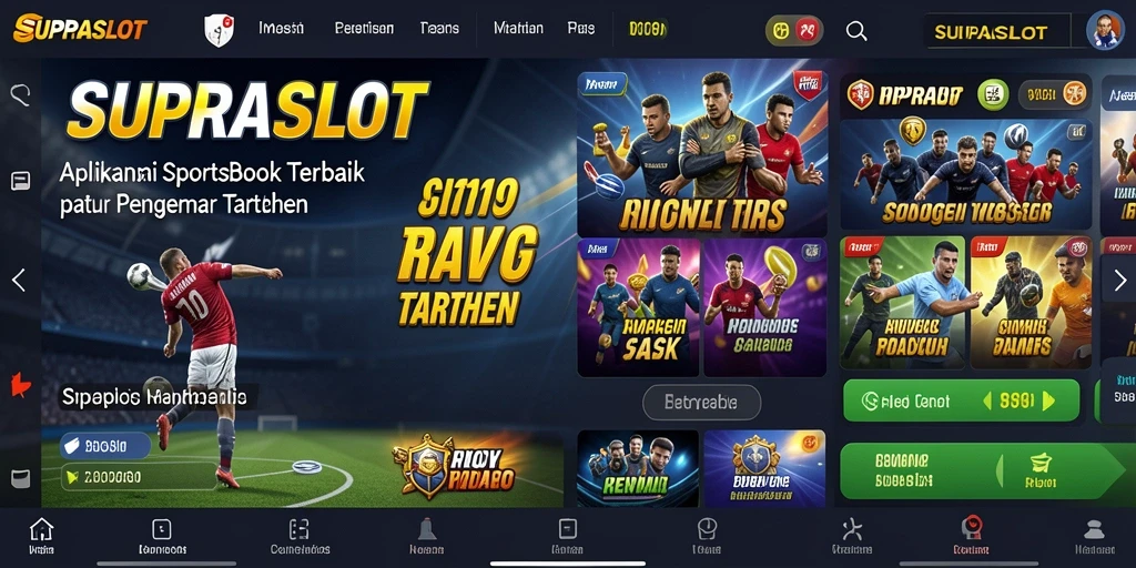 Screenshot gameplay SUPRASLOT yang menampilkan taruhan olahraga langsung.